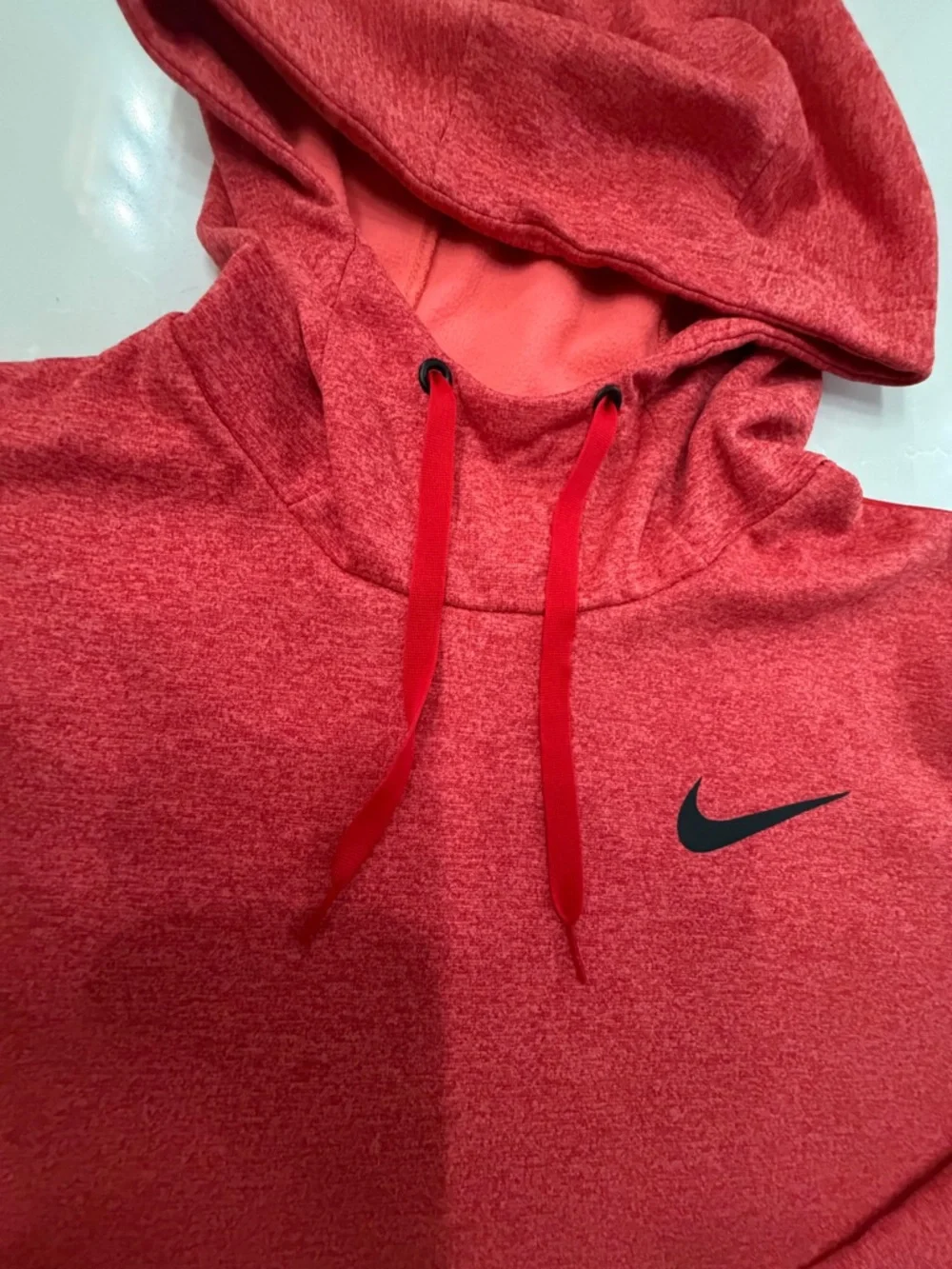 Men’s Nike Red Two-Tone Heather Pullover Therma-Fit Hoodie, L